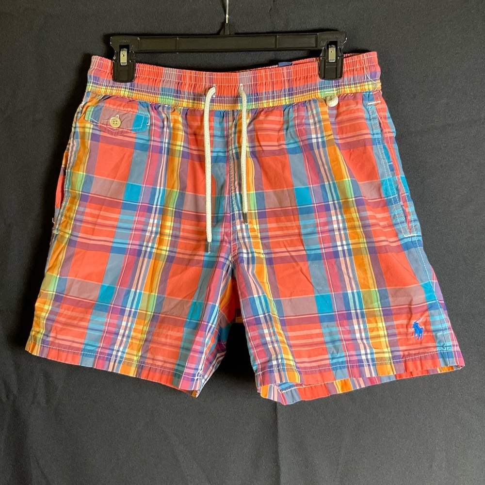 Polo - Men’s Small - plaid swim trunks